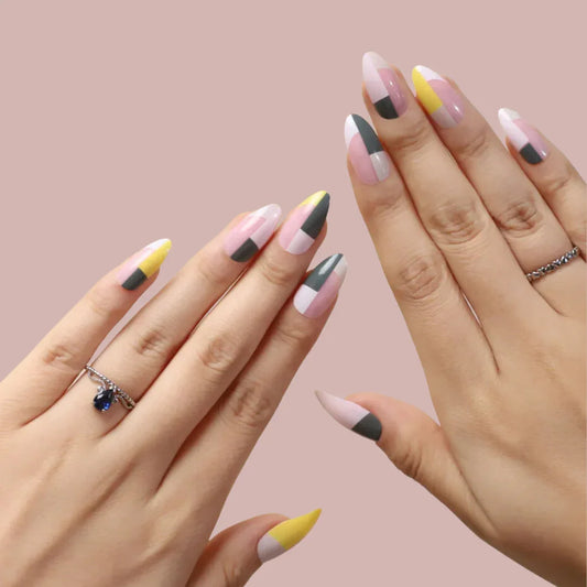 Blocked U PressOn Nails